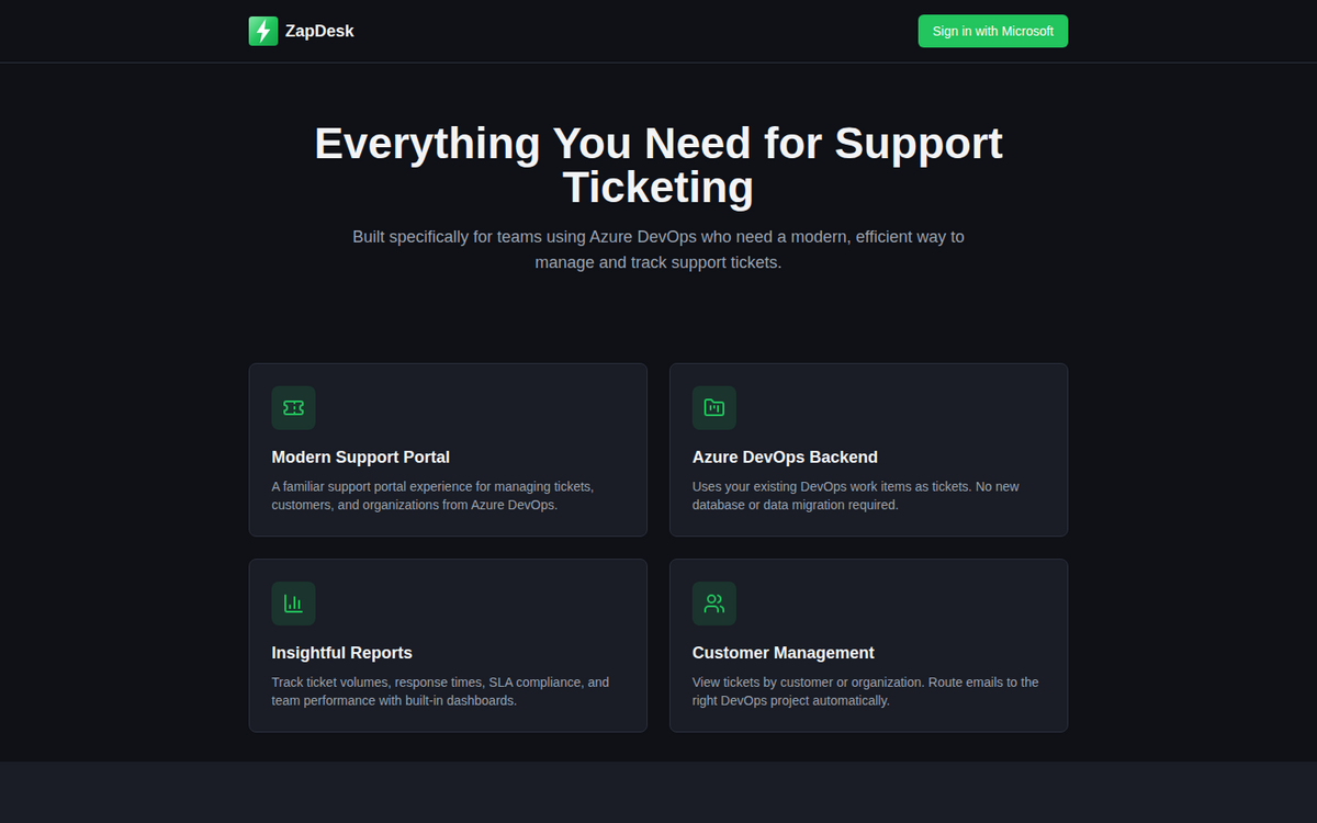 The Zapdesk support portal